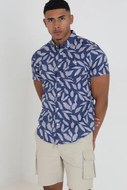 Brave Soul Camisa Manga Corta Y Estampada. Azul Online