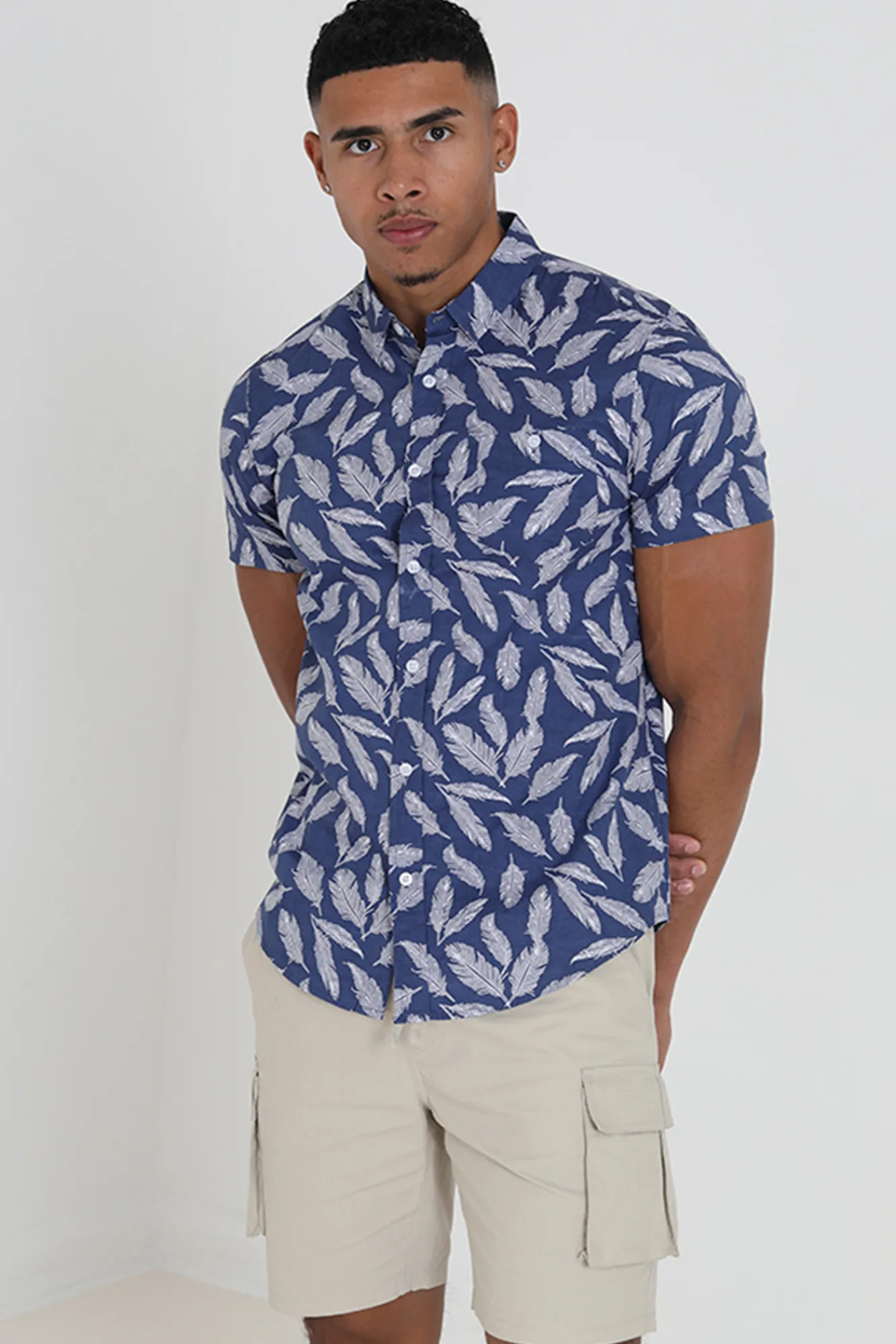 Brave Soul Camisa Manga Corta Y Estampada. Azul Online