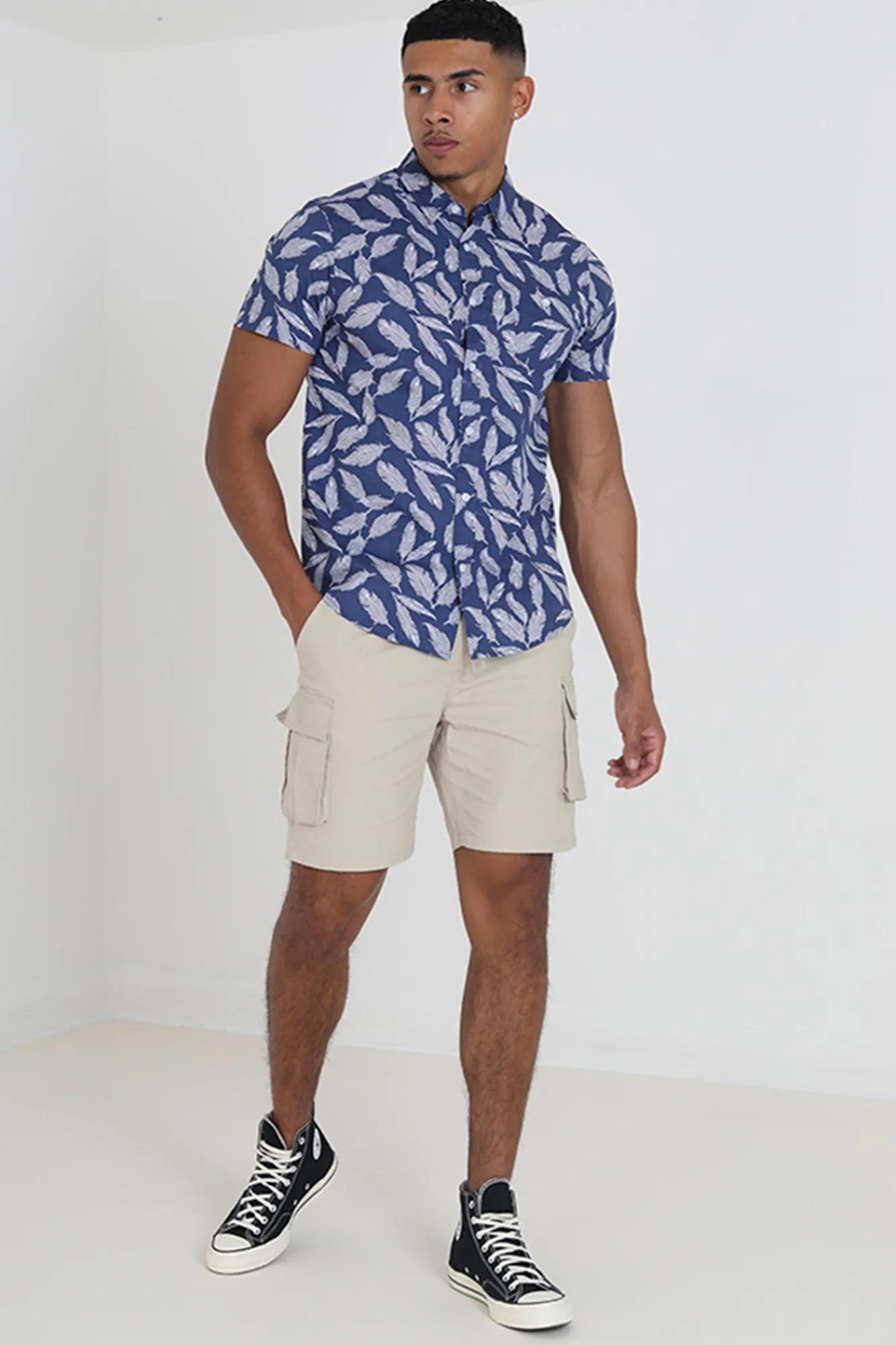Brave Soul Camisa Manga Corta Y Estampada. Azul Online