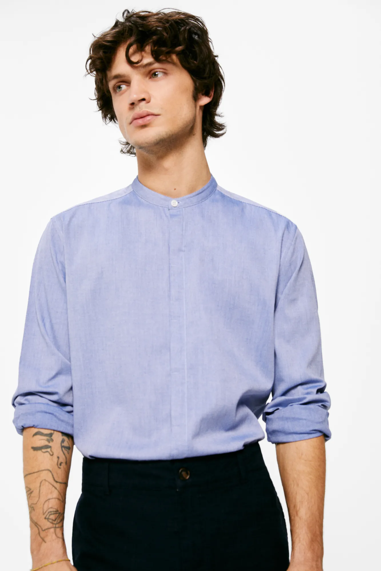 * Camisa Mao Azul Medio Hot