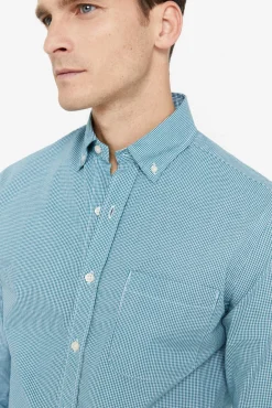 Cortefiel Camisa Microvichy Facil Plancha Verde Sale
