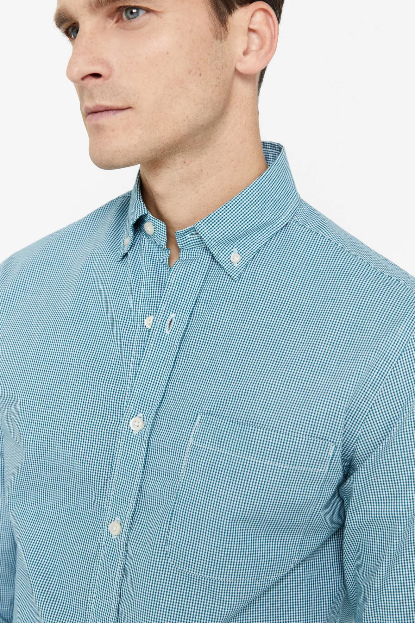 Cortefiel Camisa Microvichy Facil Plancha Verde Sale