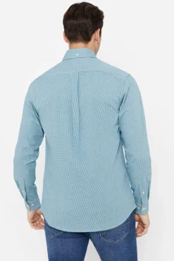 Cortefiel Camisa Microvichy Facil Plancha Verde Sale