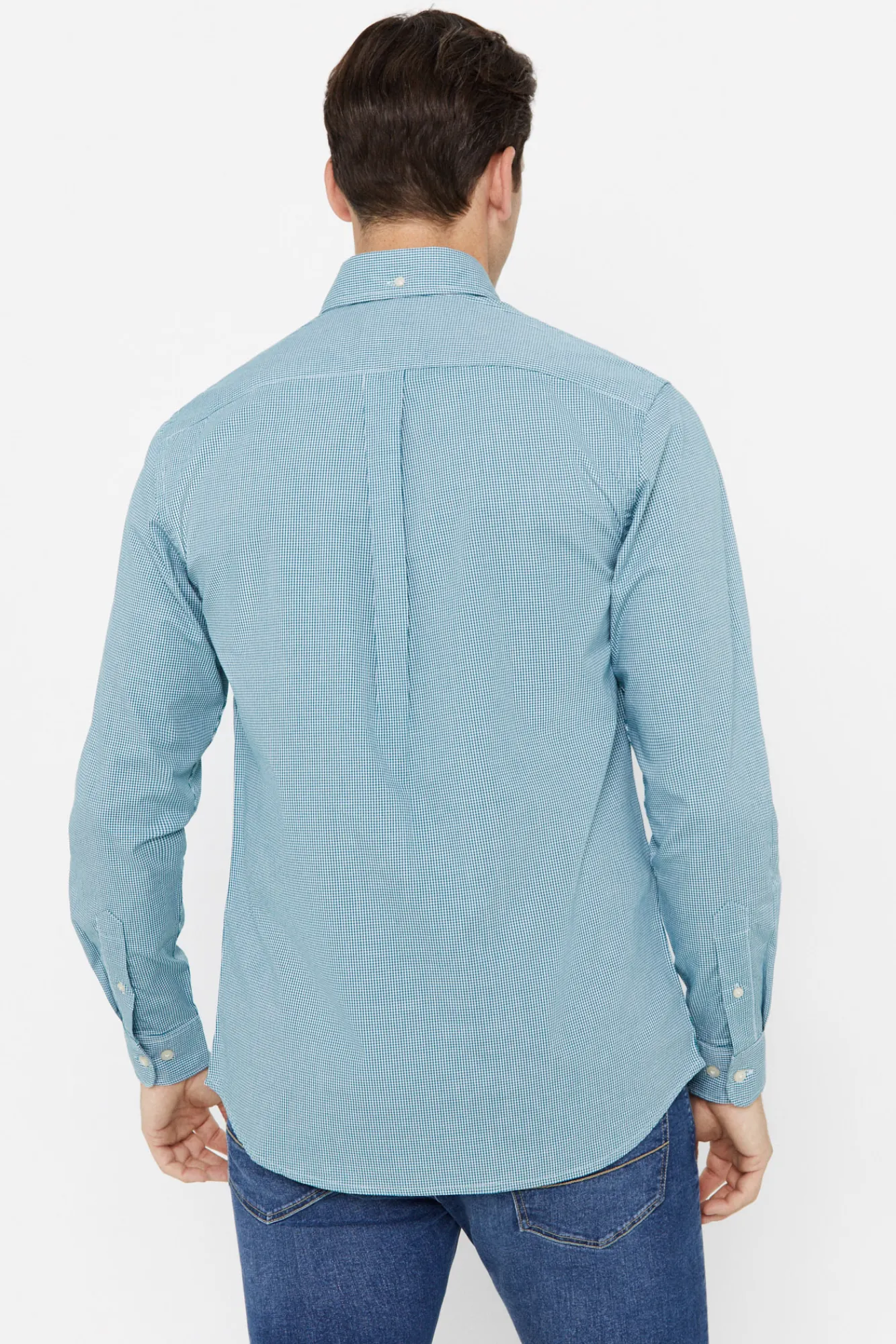 Cortefiel Camisa Microvichy Facil Plancha Verde Sale