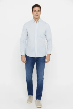 Cortefiel Camisa Microvichy Facil Plancha Verde Discount