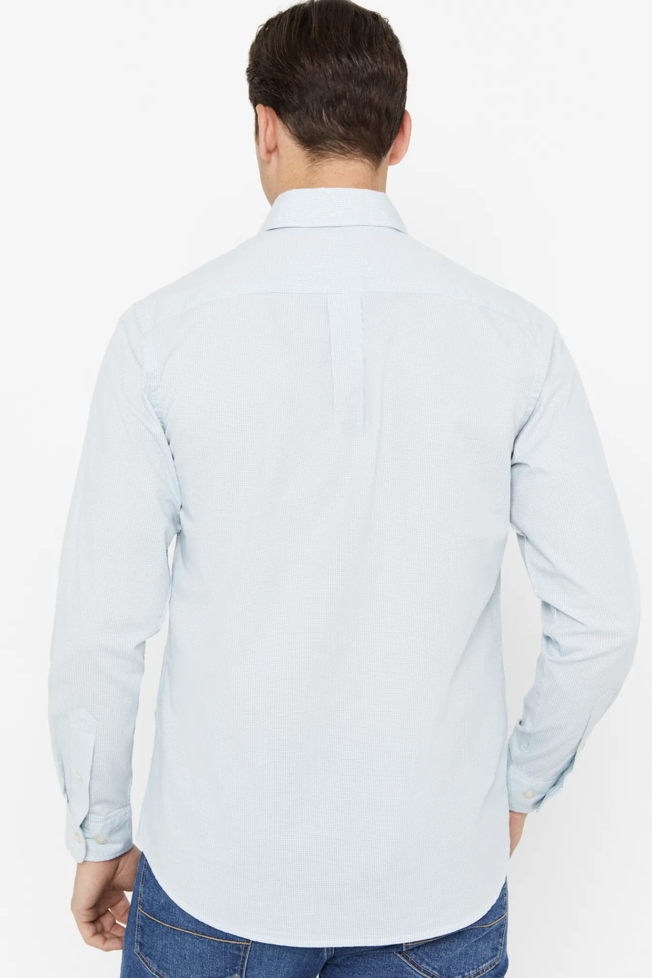 Cortefiel Camisa Microvichy Facil Plancha Verde Discount