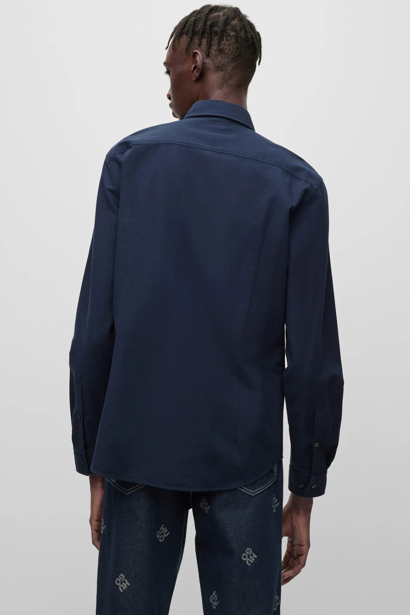 HUGO Camisa Oxford Azul Oscuro Sale