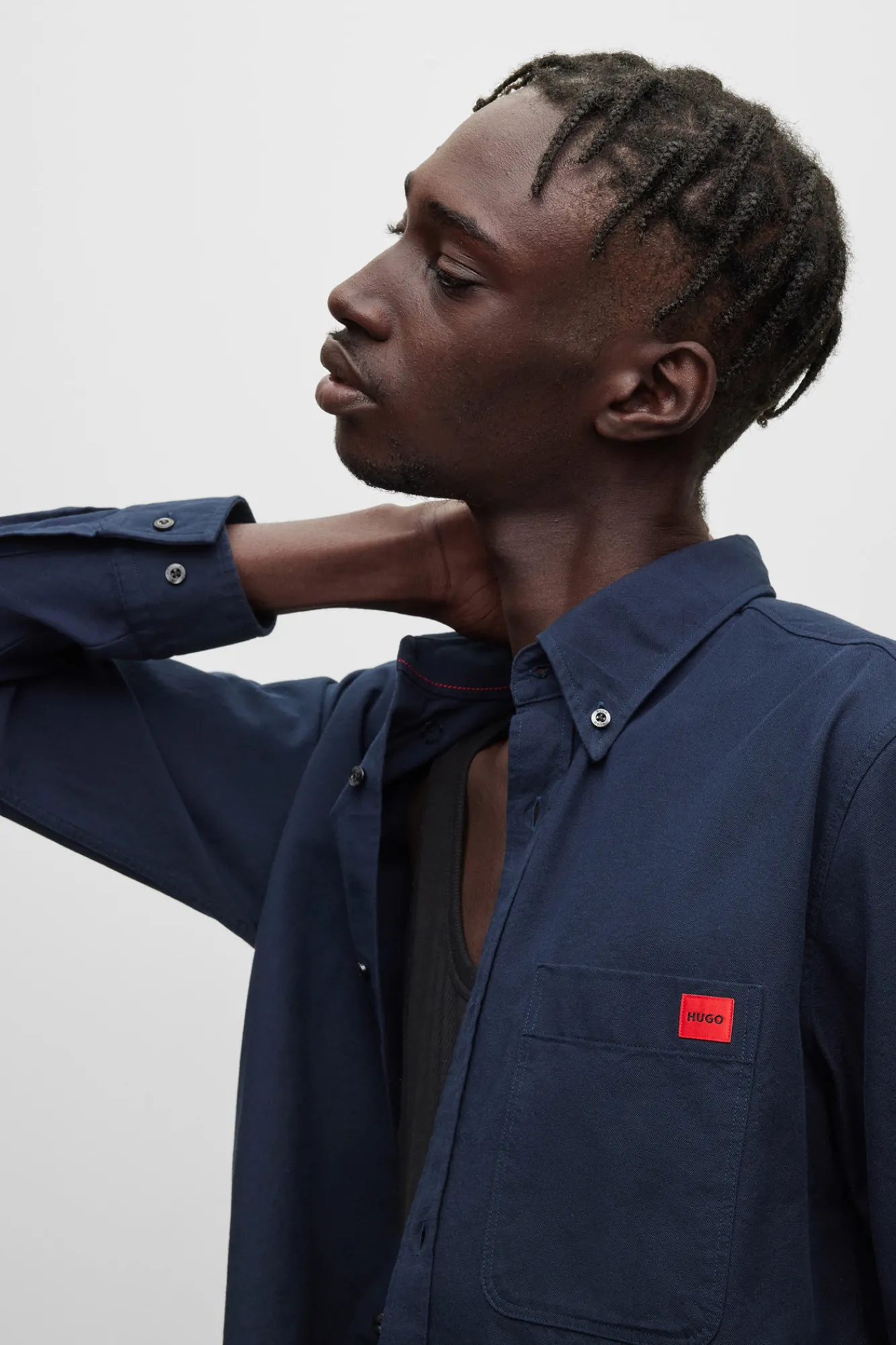 HUGO Camisa Oxford Azul Oscuro Sale