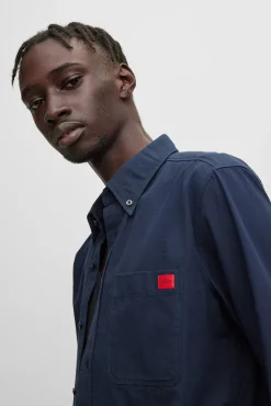 HUGO Camisa Oxford Azul Oscuro Sale