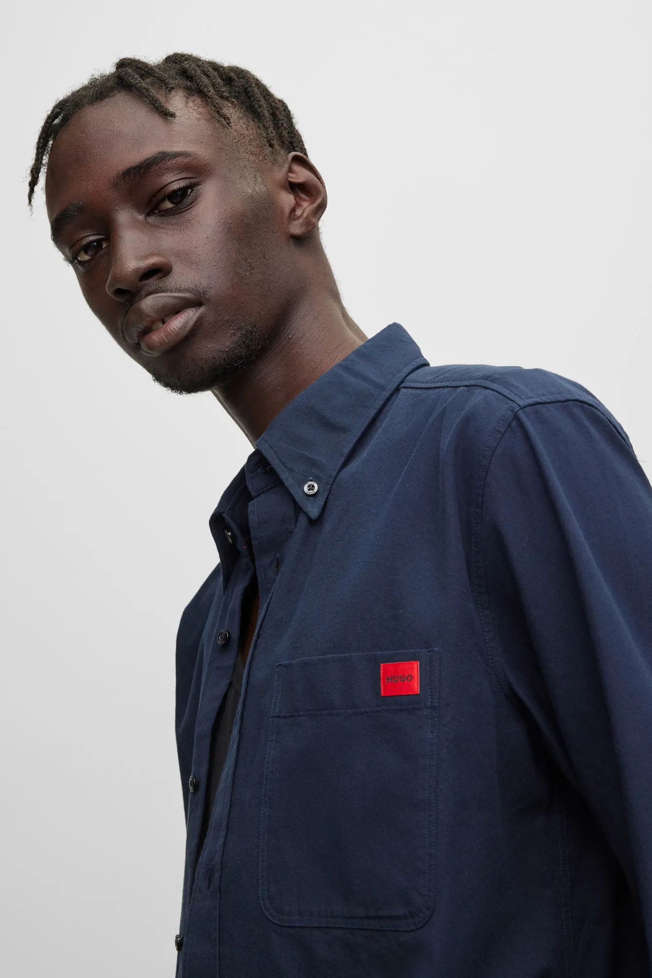 HUGO Camisa Oxford Azul Oscuro Sale