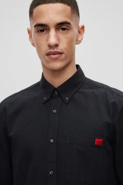 HUGO Camisa Oxford Negro Discount