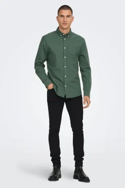 Only & Sons Camisa Oxford Verde Online