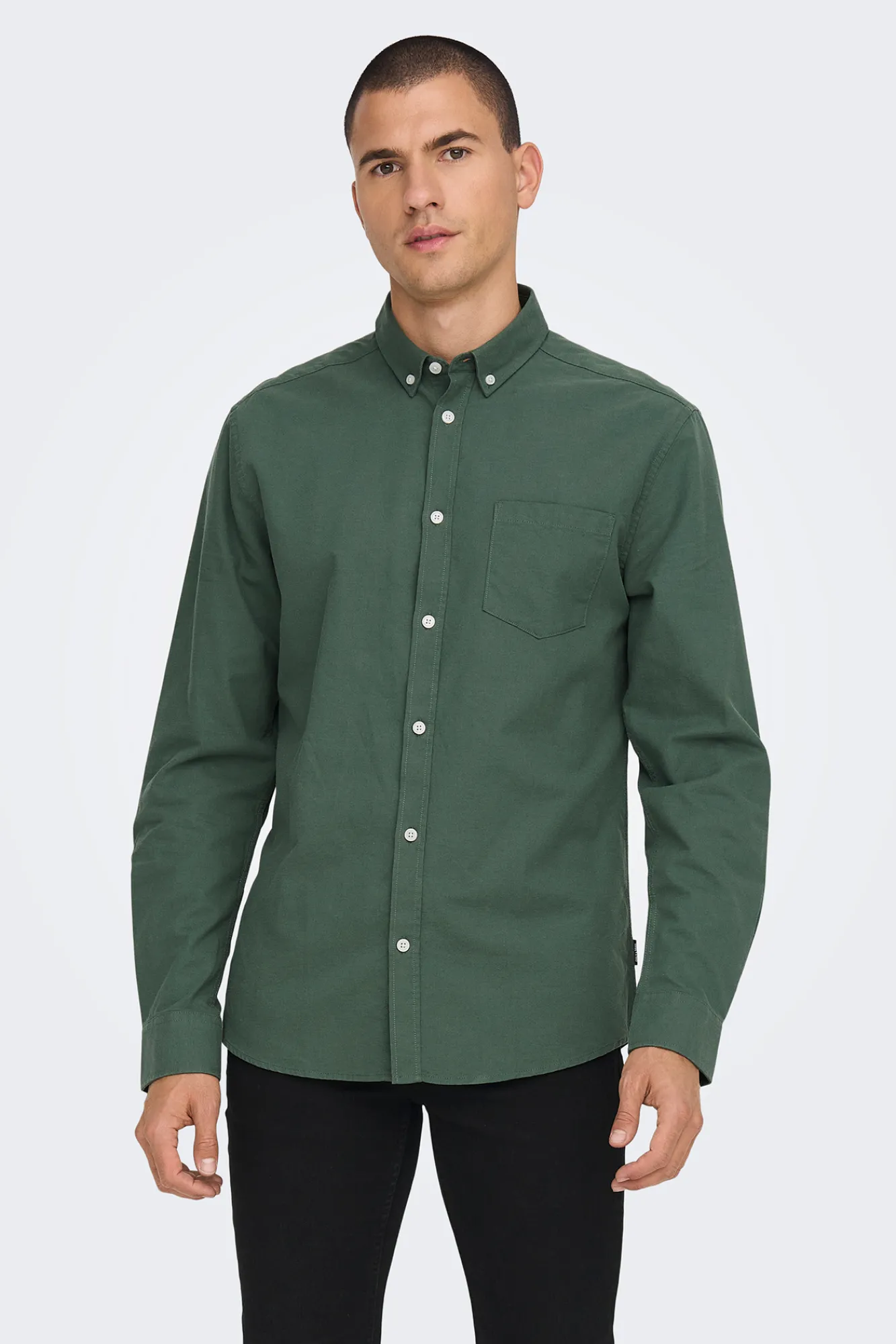 Only & Sons Camisa Oxford Verde Online