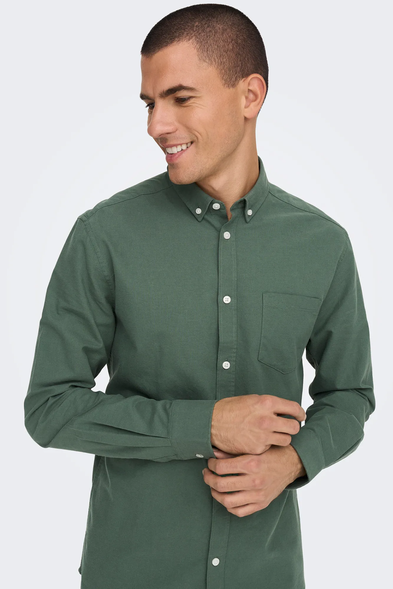 Only & Sons Camisa Oxford Verde Online
