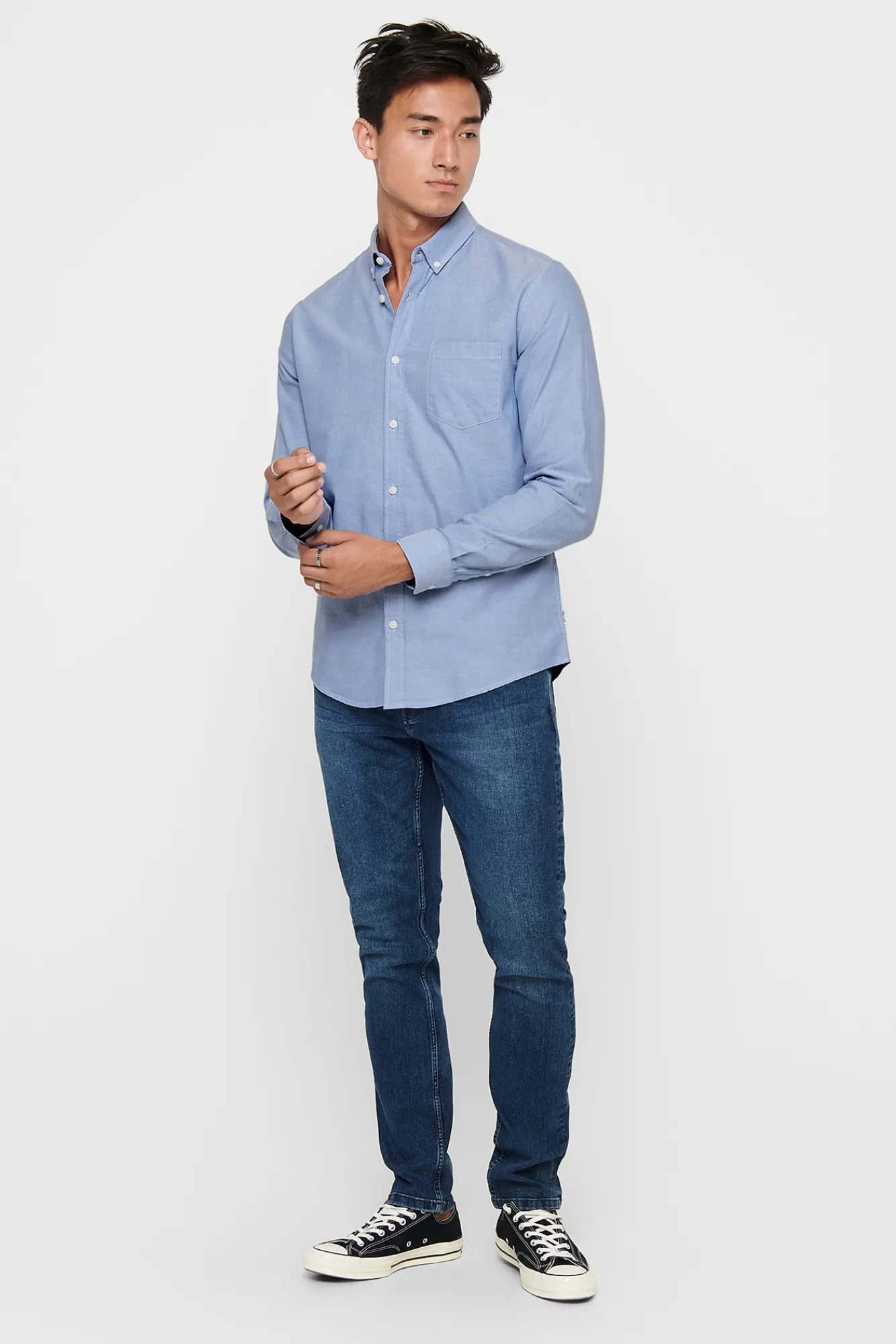 Only & Sons Camisa Oxford Azul Claro Discount