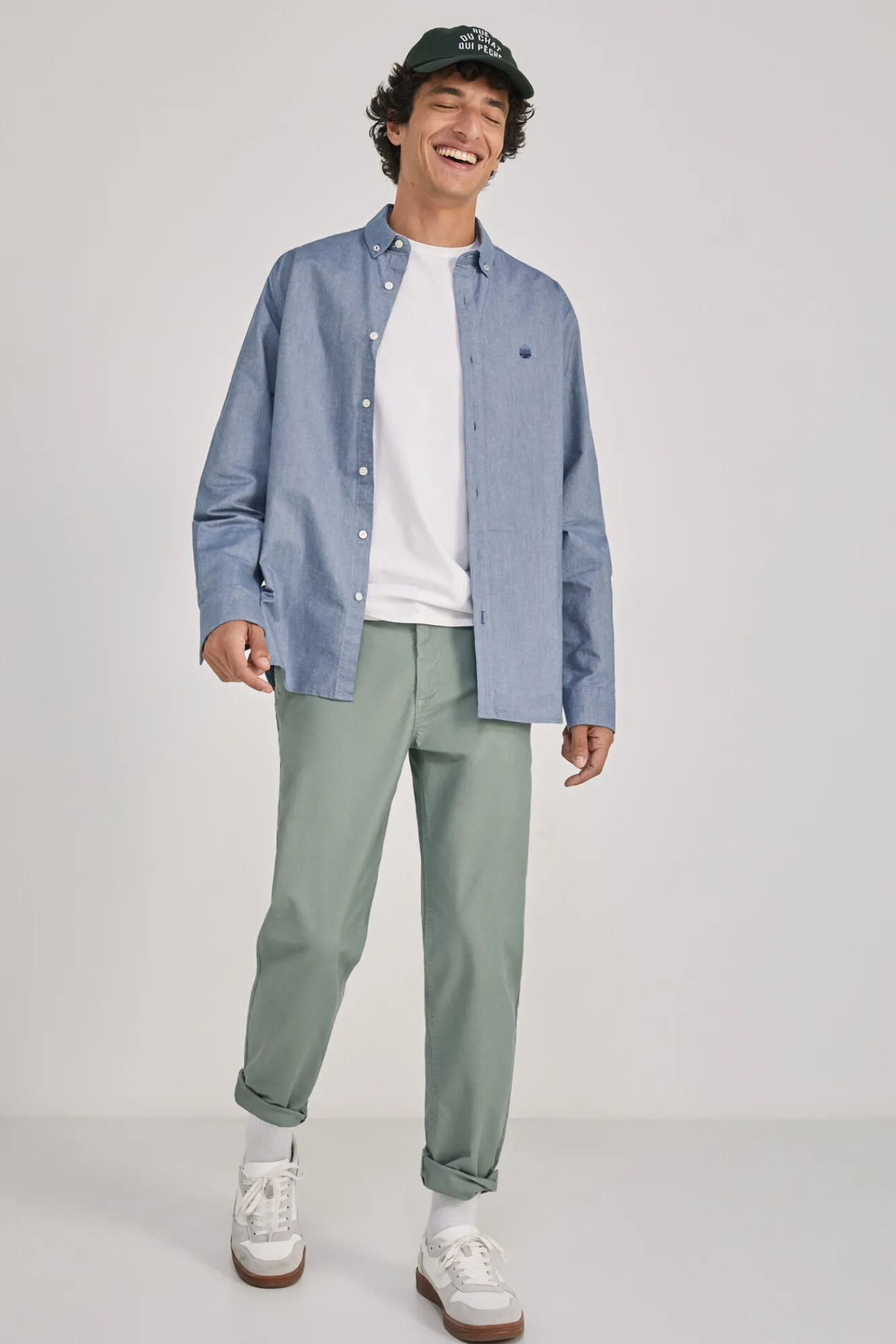 * Camisa Oxford Color Azul Medio New