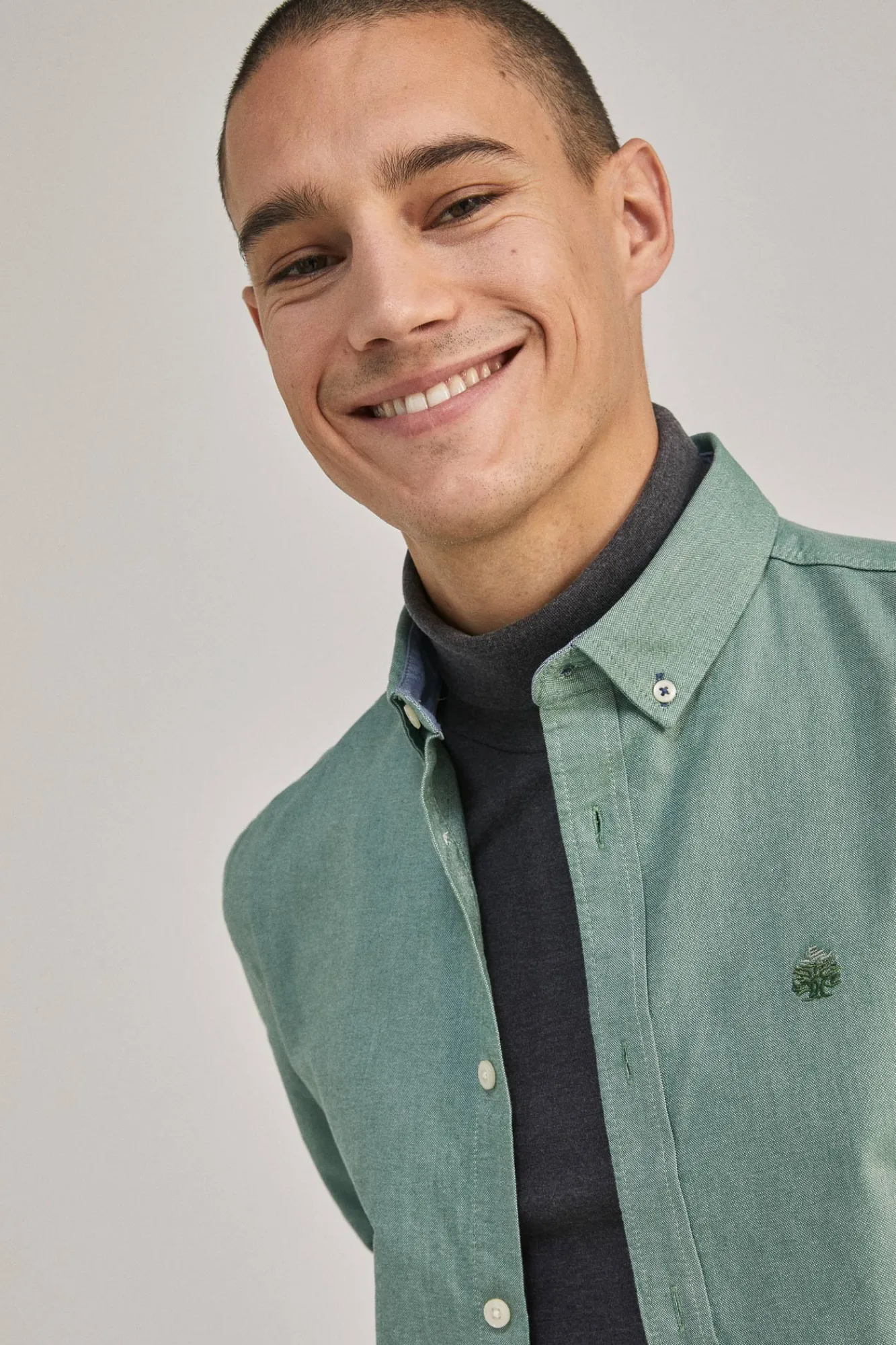 * Camisa Oxford Color Verde Sale