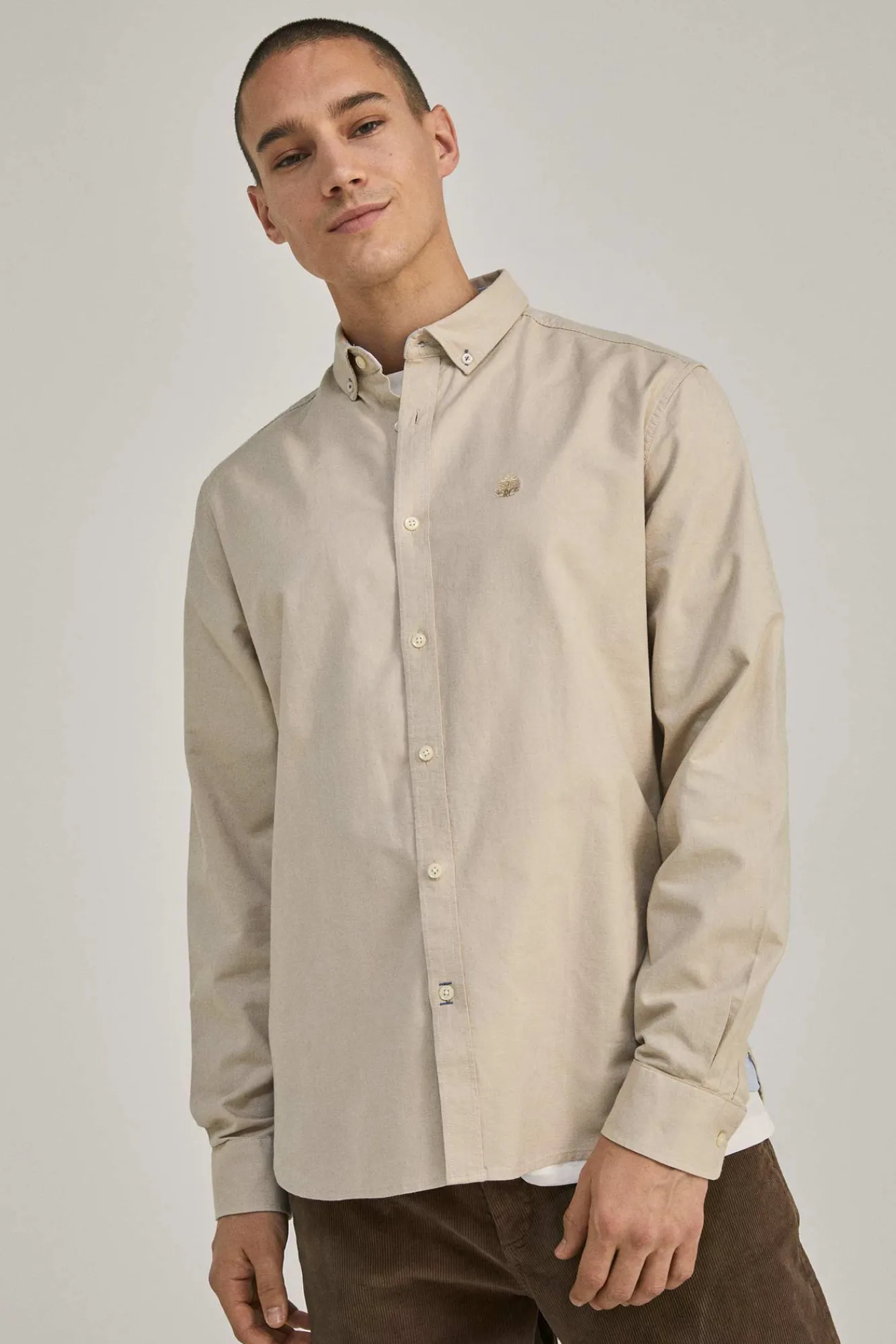 * Camisa Oxford Color Beige New