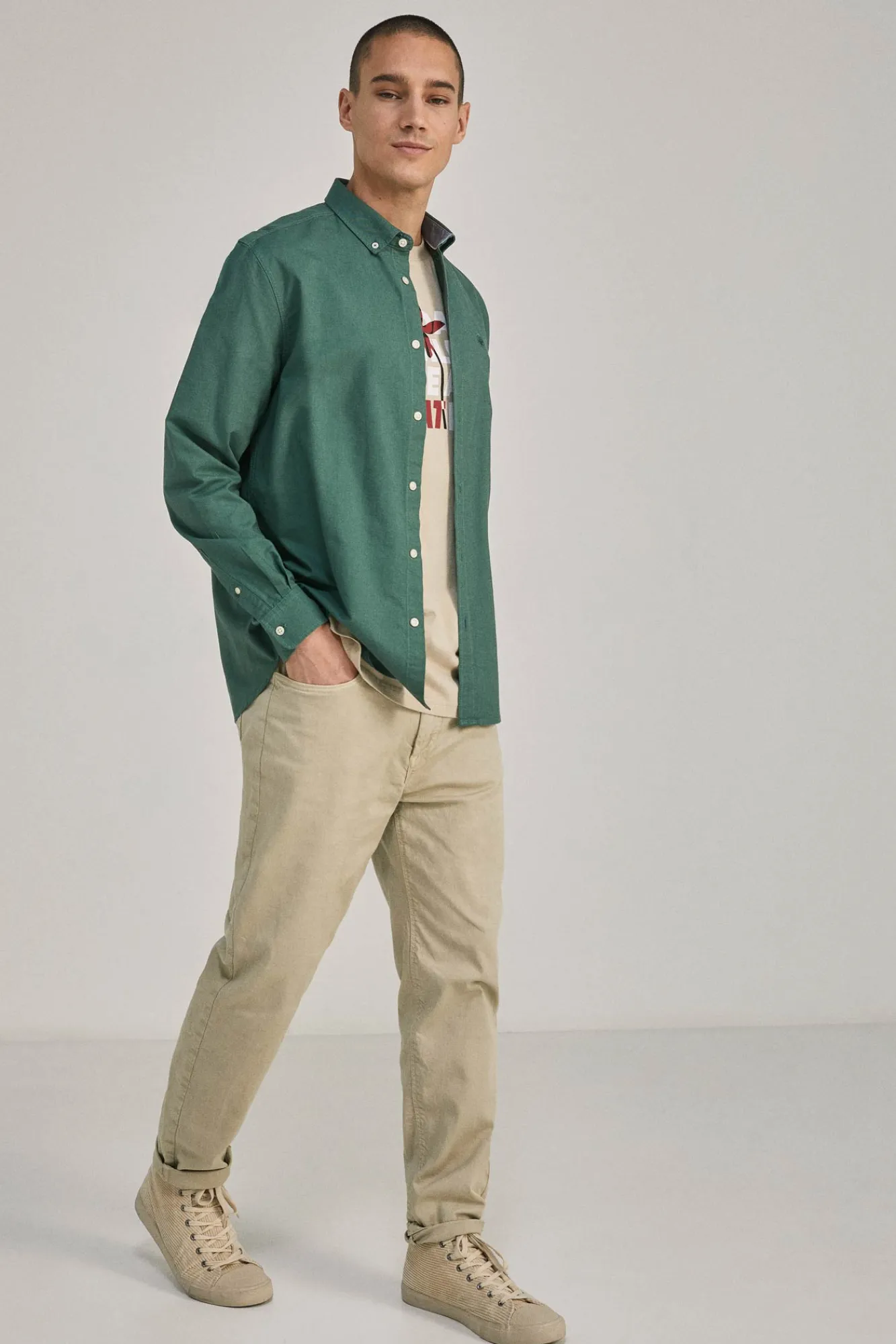 * Camisa Oxford Color Verde Best