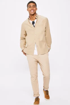 * Camisa Oxford Color Beige Medio Best