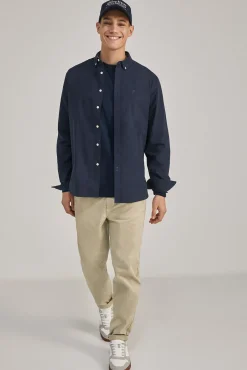 * Camisa Oxford Color Azul Oscuro