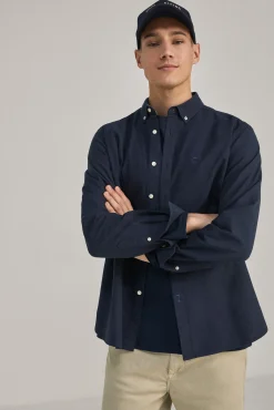 * Camisa Oxford Color Azul Oscuro