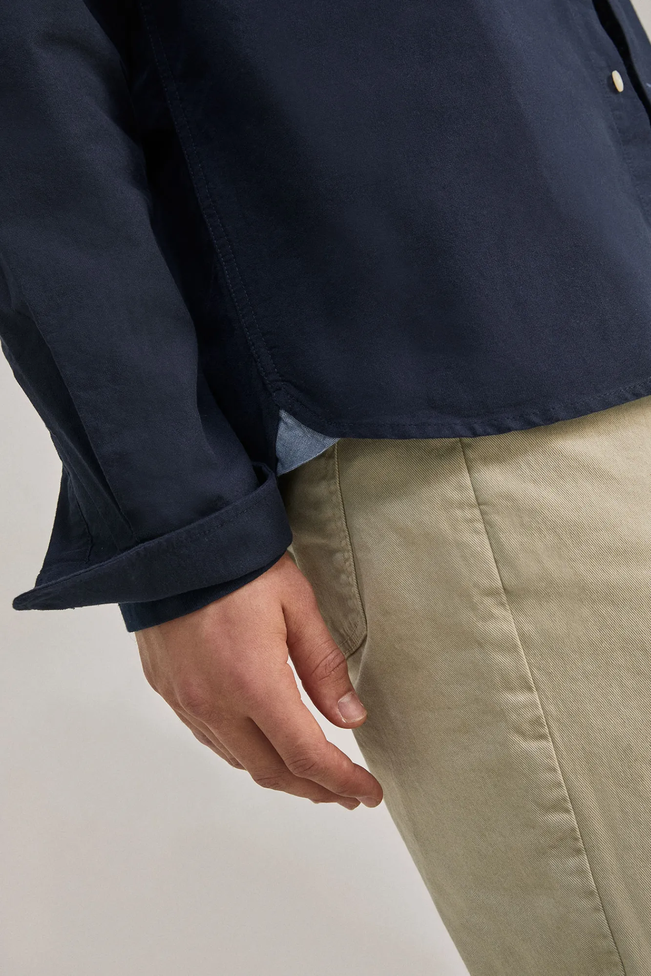 * Camisa Oxford Color Azul Oscuro