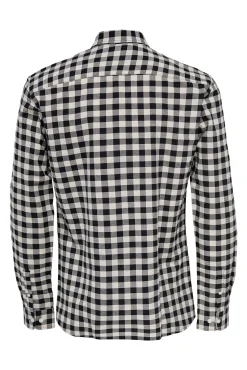 Only & Sons Camisa Oxford Cuadros Gris Medio Discount