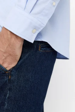 Cortefiel Camisa Oxford Liso Azul Discount