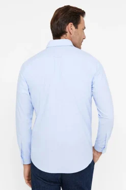 Cortefiel Camisa Oxford Liso Azul Discount