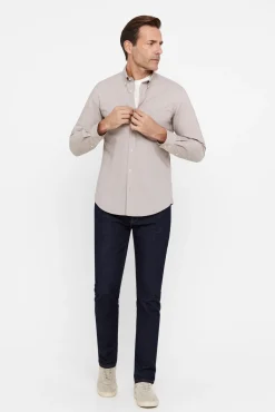 Cortefiel Camisa Oxford Liso Beige New