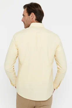 Cortefiel Camisa Oxford Liso Amarillo Online