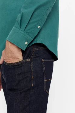 Cortefiel Camisa Oxford Liso Verde Clearance