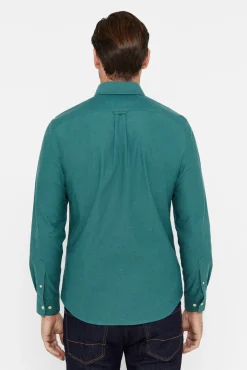 Cortefiel Camisa Oxford Liso Verde Clearance