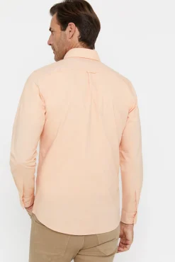 Cortefiel Camisa Oxford Liso Naranja Clearance