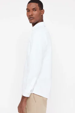 Cortefiel Camisa Oxford Liso Facil Plancha Blanco Sale