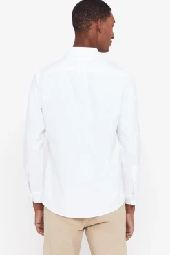 Cortefiel Camisa Oxford Liso Facil Plancha Blanco Sale