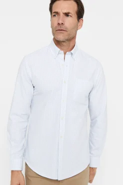 Cortefiel Camisa Oxford Rayas Verde Hot