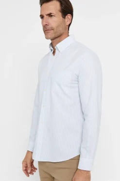 Cortefiel Camisa Oxford Rayas Verde Hot