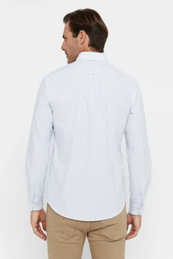 Cortefiel Camisa Oxford Rayas Verde Hot