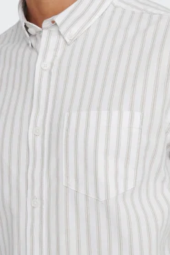 Only & Sons Camisa Oxford Rayas Marron Medio