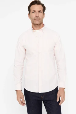 Cortefiel Camisa Oxford Rayas Naranja Sale
