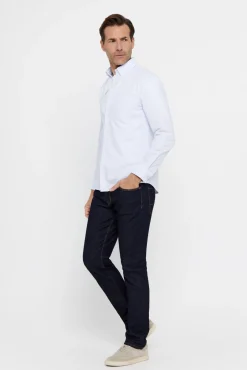 Cortefiel Camisa Oxford Rayas Azul Best