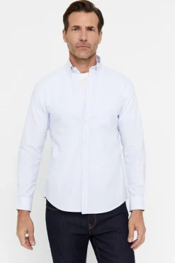 Cortefiel Camisa Oxford Rayas Azul Best