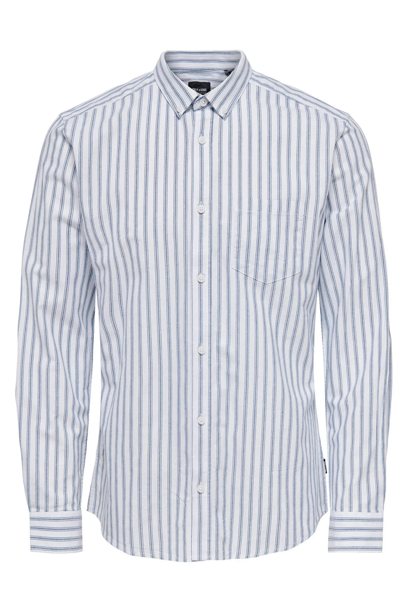 Only & Sons Camisa Oxford Rayas Azul Medio Best