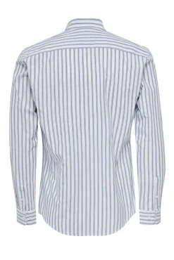 Only & Sons Camisa Oxford Rayas Azul Medio Best