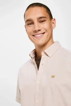 * Camisa Pinpoint Beige Outlet
