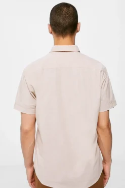 * Camisa Pinpoint Beige Outlet