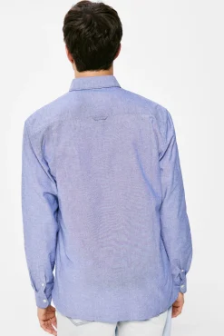 * Camisa Pintpoint Color Azul Medio Clearance