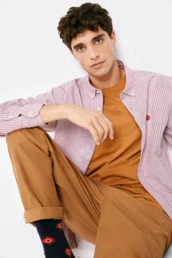 * Camisa Pintpoint Rayas Rojo Discount